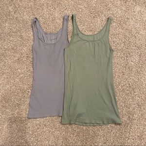 J.crew small ribbed tanks mint & blue super soft